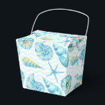 Caixinha De Lembrancinhas Vida do Mar Azul e Amarelo Náutica<br><div class="desc">Criaturas oceânicas de aquarela tematizadas de caixa-favor.</div>