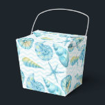Caixinha De Lembrancinhas Vida do Mar Azul e Amarelo Náutica<br><div class="desc">Criaturas oceânicas de aquarela tematizadas de caixa-favor.</div>