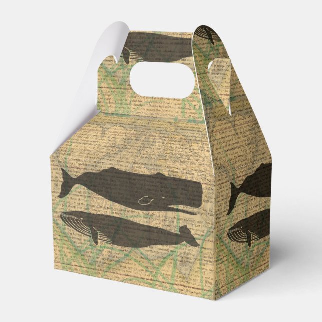 Caixinha De Lembrancinhas Vida marítima náutica antiaérea de baleia (Frente)