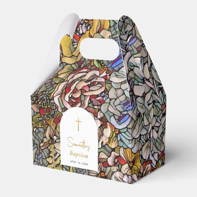 Caixinha De Lembrancinhas Vidro Espanhol Vidro Cristening Baptism Favor (Frente)