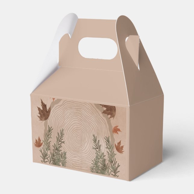 Caixinha De Lembrancinhas Vinheta redonda clássica de Natal Botânico Elegant (Frente)