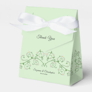 Caixinha De Lembrancinhas Vinho De Flor Branco Obrigado A Mint Green