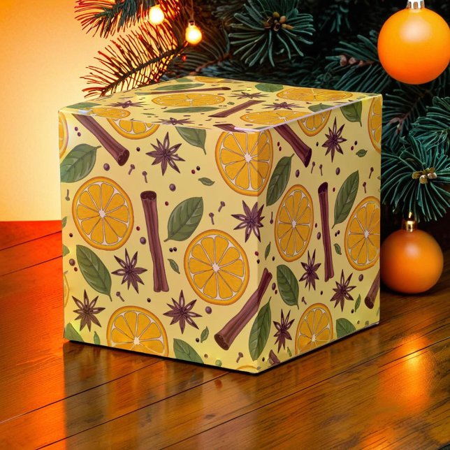Caixinha De Lembrancinhas Vinho malhado de Natal amarelo picante (Christmas mulled wine spicy yellow favor boxes)