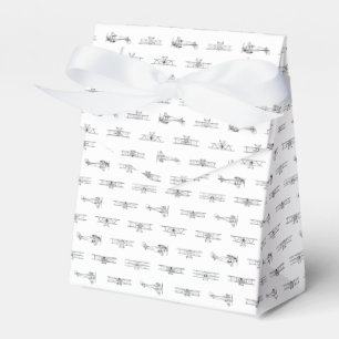 Caixinha De Lembrancinhas Vintage Airplanes Aviation Themed COR PERSONALIZAD