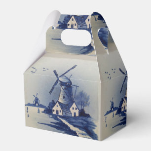 Caixinha De Lembrancinhas Vintage Blue White Delft Windmill