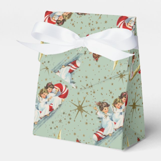 Caixinha De Lembrancinhas Vintage Christmas Angels  (Frente)