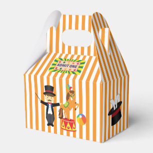 Caixinha De Lembrancinhas Vintage Circus Show em Orange/White Striping