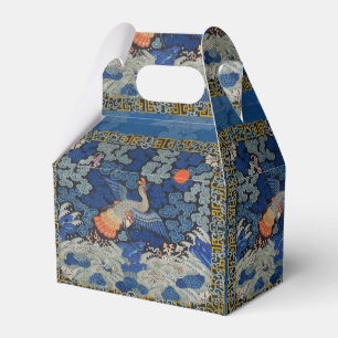 Caixinha De Lembrancinhas Vintage de bordado chinês azul-pássaro