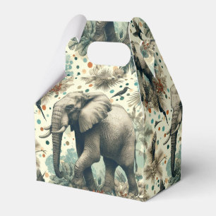 Caixinha De Lembrancinhas Vintage Elephant Jungle Painting