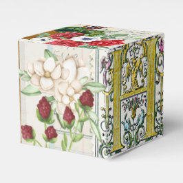 Caixinha De Lembrancinhas Vintage Ephemera design com H inicial