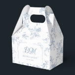 Caixinha De Lembrancinhas Vintage Floral French Blue Wedch Monograma<br><div class="desc">Elegante e eterno, estas Caixas de Favor do Casamento Azul Francês Personalizado Vintage Floral são perfeitas para favores de casamento. Projetados para um casamento azul francês, eles complementam qualquer tema de casamento azul, de casamento azul empoeirado a casamentos azuis. Ideal para favores de casamento para convidados, eles adicionam um toque...</div>