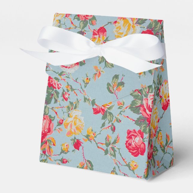Caixinha De Lembrancinhas Vintage Floral Tent Party Favor Gift Box (Frente)