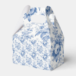 Caixinha De Lembrancinhas Vintage French Floral Toile Blue