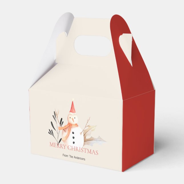 Caixinha De Lembrancinhas Vintage Holiday Snowman Natal (Frente)