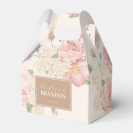 Caixinha De Lembrancinhas Vintage Kraft Rose Garden Floral Names Wedding