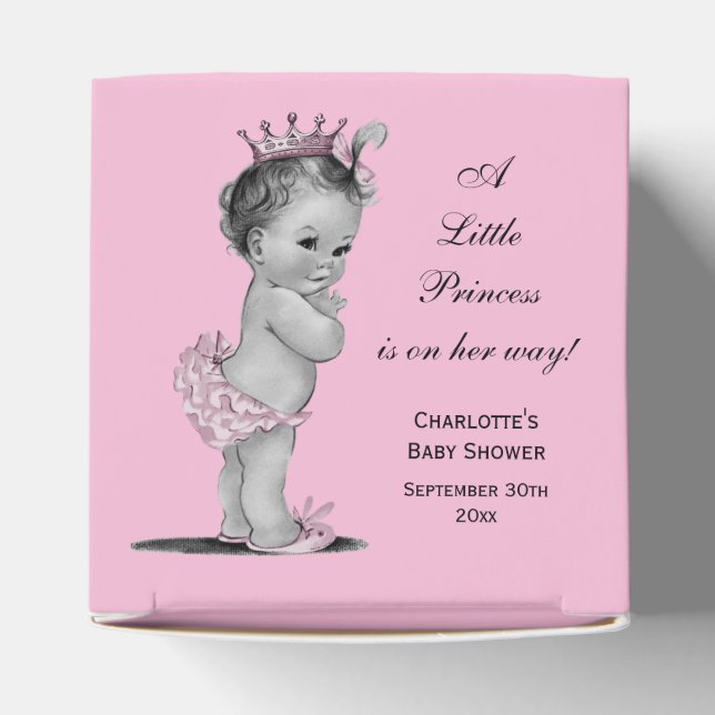 Caixinha De Lembrancinhas Vintage Little Princess Chá de fraldas Obrigado (Topo)