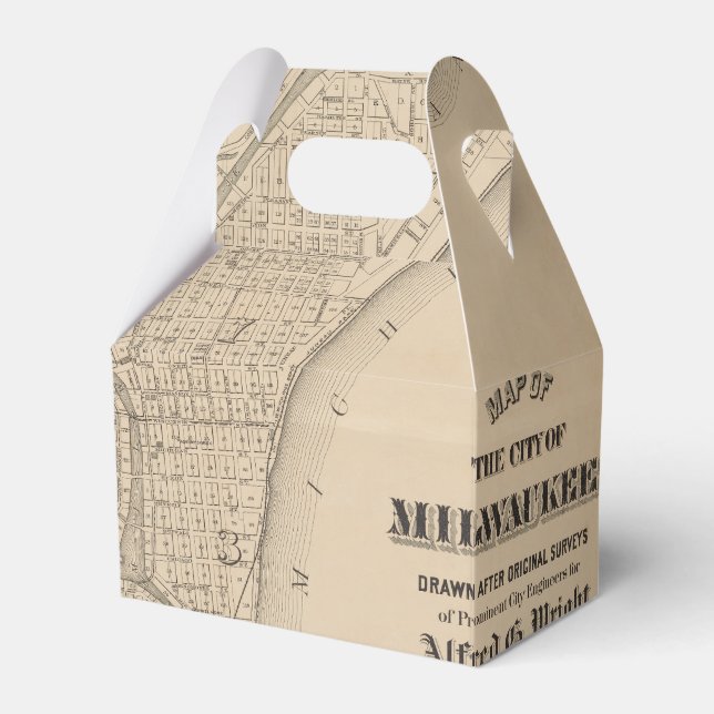 Caixinha De Lembrancinhas Vintage Milwaukee, Mapa de Wisconsin (Frente)