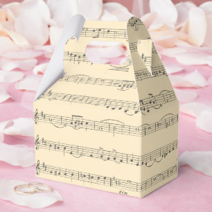 Caixinha De Lembrancinhas Vintage Music Notes Cream