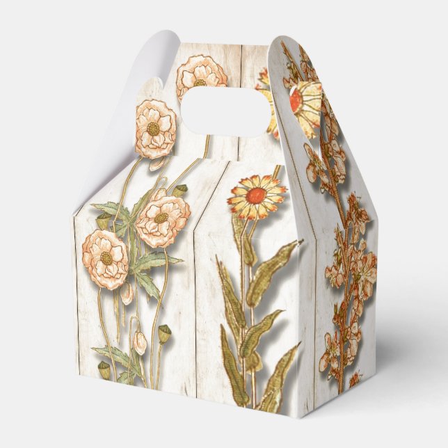 Caixinha De Lembrancinhas Vintage Plant Illustrations Rustic (Frente)