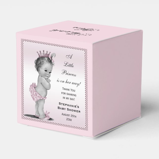 Caixinha De Lembrancinhas Vintage Princess Baby Personalizado Obrigado (Verso)