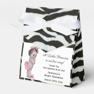 Caixinha De Lembrancinhas Vintage Princess Chá de fraldas Zebra Patterno