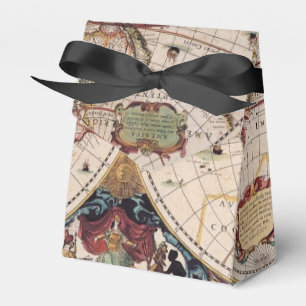 Caixinha De Lembrancinhas Vintage Russo Antiquado Mapa do Velho Mundo IV