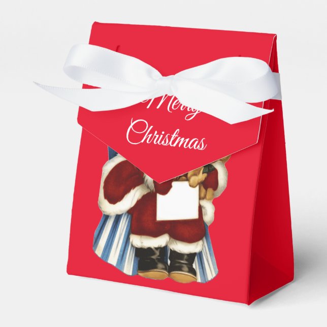 Caixinha De Lembrancinhas Vintage Santa Claus (Frente)