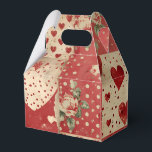 Caixinha De Lembrancinhas Vintage shabby chic<br><div class="desc">Caixa de favores Vintage Shabby Chic. Lindos padrões de patchwork vermelhos. Design lindo e moderno. Perfeito para festas,  casamentos,  aniversários,  eventos corporativos e empresas. Tema romântico feminino com rosas vermelhas,  corações e bolinhas.</div>