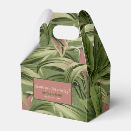 Caixinha De Lembrancinhas Vintage Tropical Palm Botânica Watercolor Verde