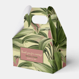 Caixinha De Lembrancinhas Vintage Tropical Palm Botanical Watercolor Cream