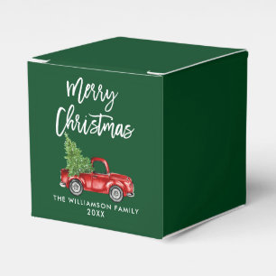 Caixinha De Lembrancinhas Vintage Truck Green - Escoteiro Feliz Natal