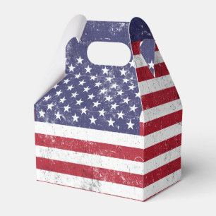 Caixinha De Lembrancinhas Vintage USA Flag Patriótico Americano Red White Bl