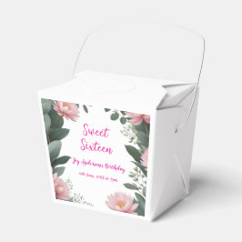 Caixinha De Lembrancinhas vintage, verde-flor-rosa, eucalipto, 16.o aniversá