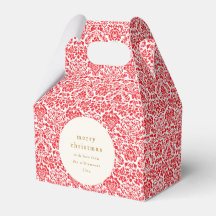 Vintage Vermelho Damask Festa Alegre Natal