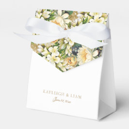 Caixinha De Lembrancinhas Vintage White Floral Dourado Casamento