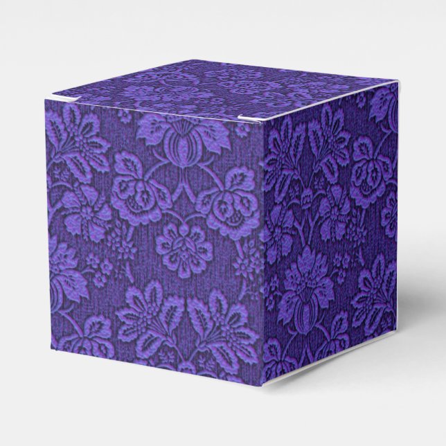 Caixinha De Lembrancinhas Violet Vintage Damask Elegante (Frente)