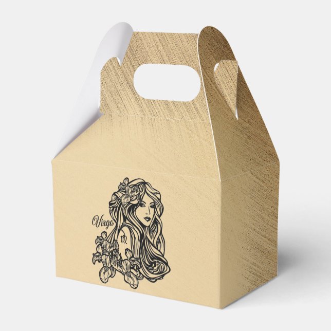 Caixinha De Lembrancinhas Virgo Zodíaco com Visual Antigo (Frente)