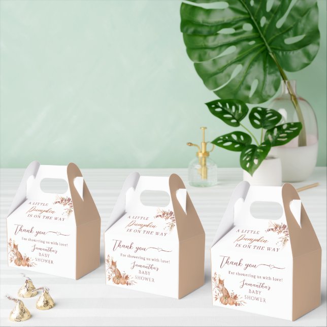 Caixinha De Lembrancinhas Warm Woodland Fox Pumpkin Thank You (Múltiplo)