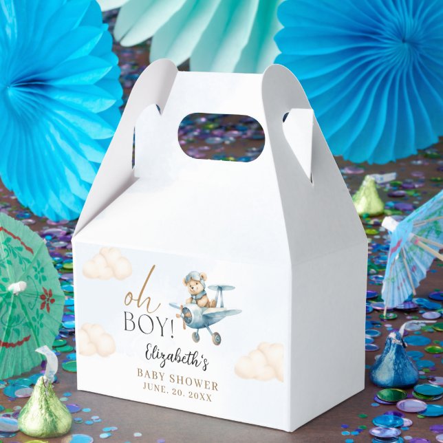 Caixinha De Lembrancinhas Watercolor Bear Baby Shower party (Festa)