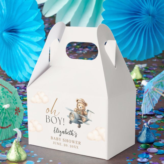 Caixinha De Lembrancinhas Watercolor Bear Baby Shower party (Festa)