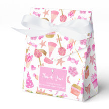 Watercolor Birthday Pink Padrão Obrigado