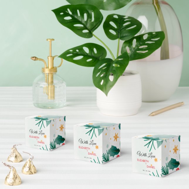 Caixinha De Lembrancinhas Watercolor Christmas Holly Favor Boxes (Múltiplo)