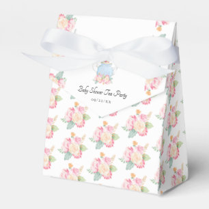 Caixinha De Lembrancinhas Watercolor Floral Tea Party Chá de fraldas