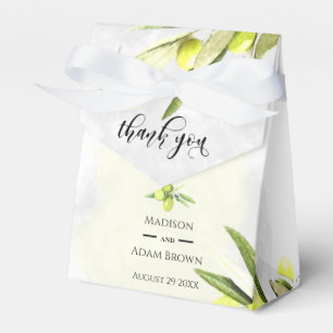 Caixinha De Lembrancinhas Watercolor Olive Branches Casamento Obrigado