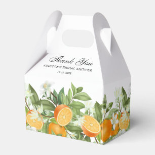 Caixinha De Lembrancinhas Watercolor Orange Blossom Chá de panela Obrigado