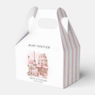 Caixinha De Lembrancinhas Watercolor Paris Cafe Eiffel Tower Chá de fraldas
