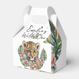 Caixinha De Lembrancinhas Watercolor Safari Wild One Baby Tiger Cub Aniversá