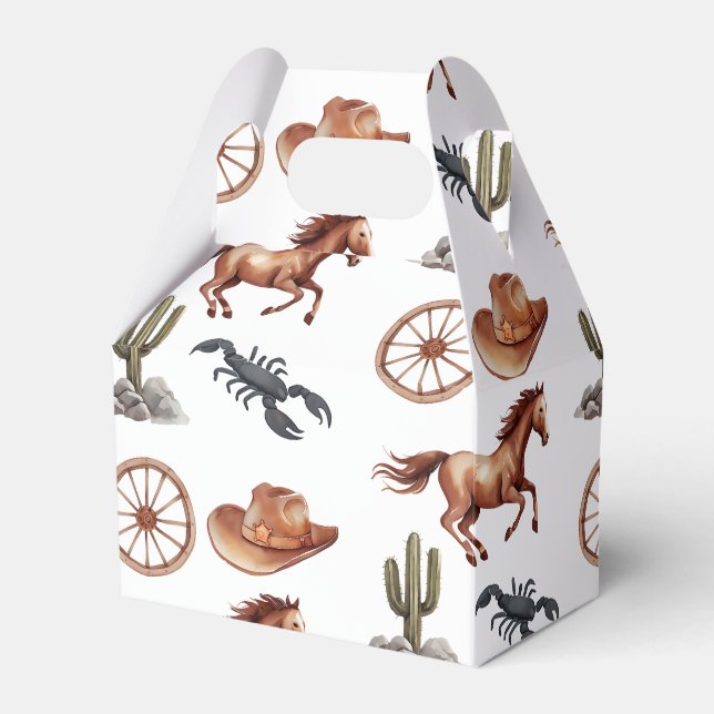 Caixinha De Lembrancinhas Watercolor Western Kid Art (Frente)