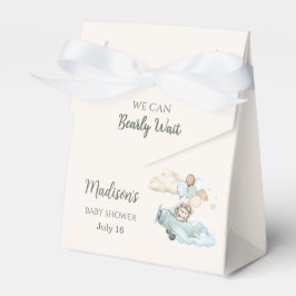 Caixinha De Lembrancinhas We Can Bearly Wait Teddy Bear Airplane Blue Boy