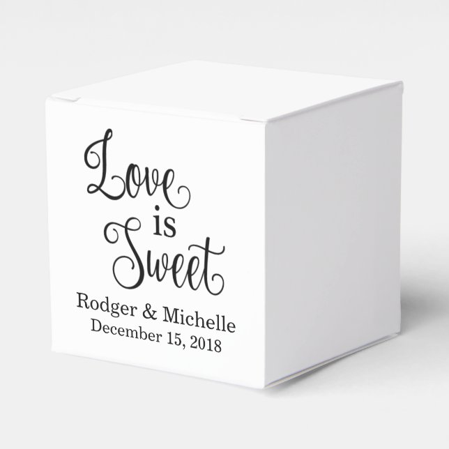 Caixinha De Lembrancinhas Weding Favor Box - Love Is Sweet (Frente)